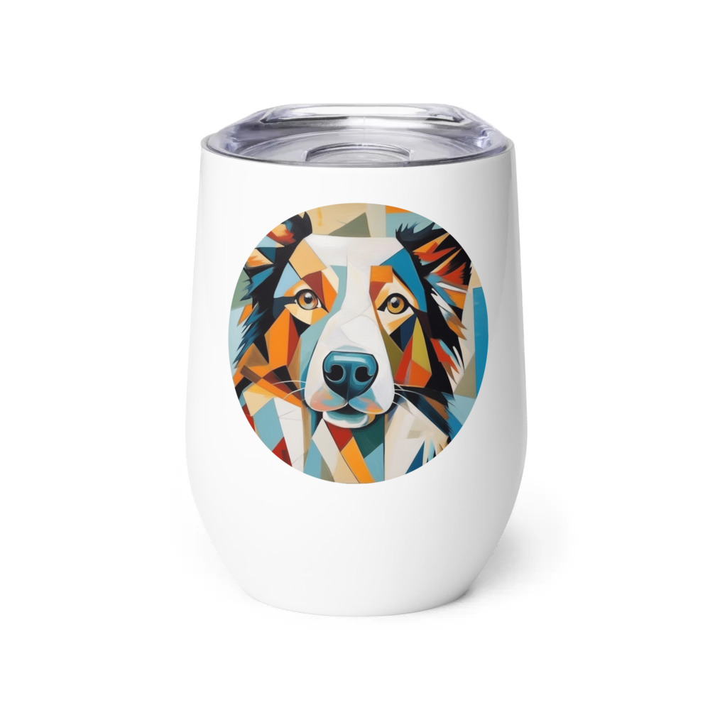 PugMug Custom Border Collie Wine Tumbler