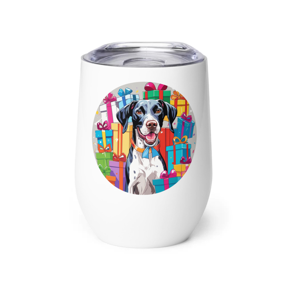PugMug Custom Pointer Dog Wine Tumbler