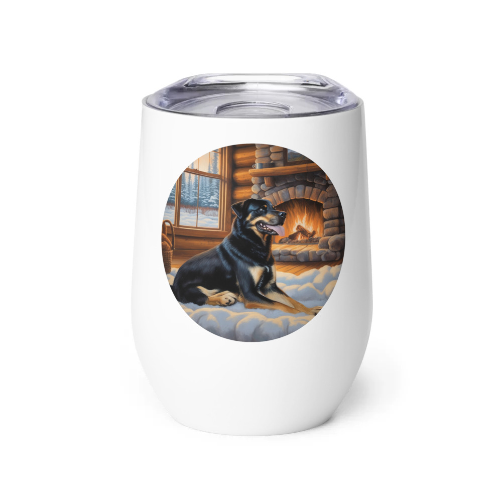 PugMug Custom Blue Wine Tumbler