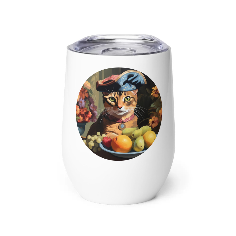 PugMug Custom Tabby Abyssinian Cat Wine Tumbler