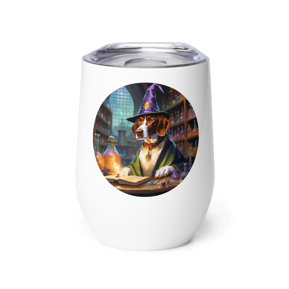 PugMug Custom Pointer Dog Wine Tumbler