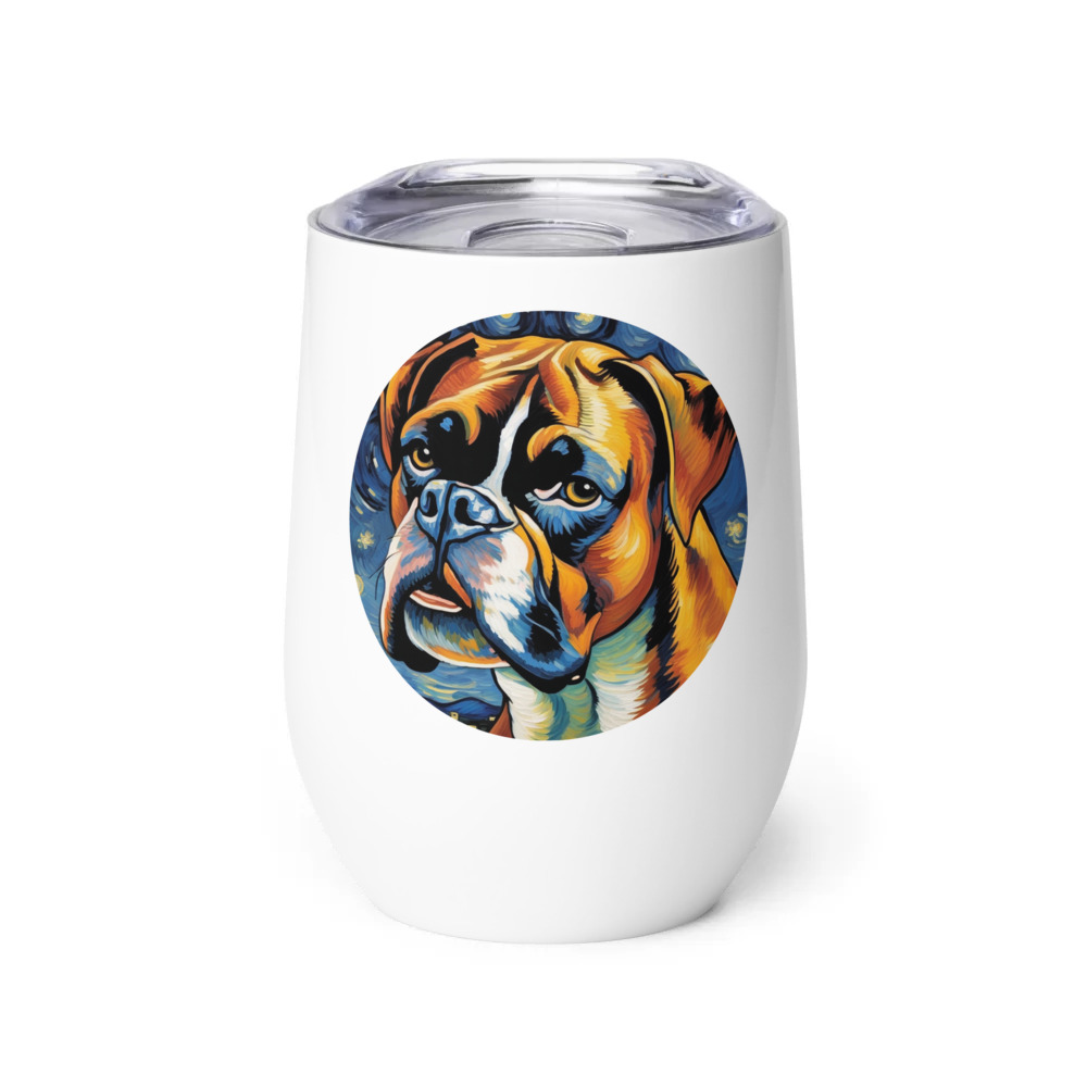 PugMug Custom Boxer Dog Wine Tumbler