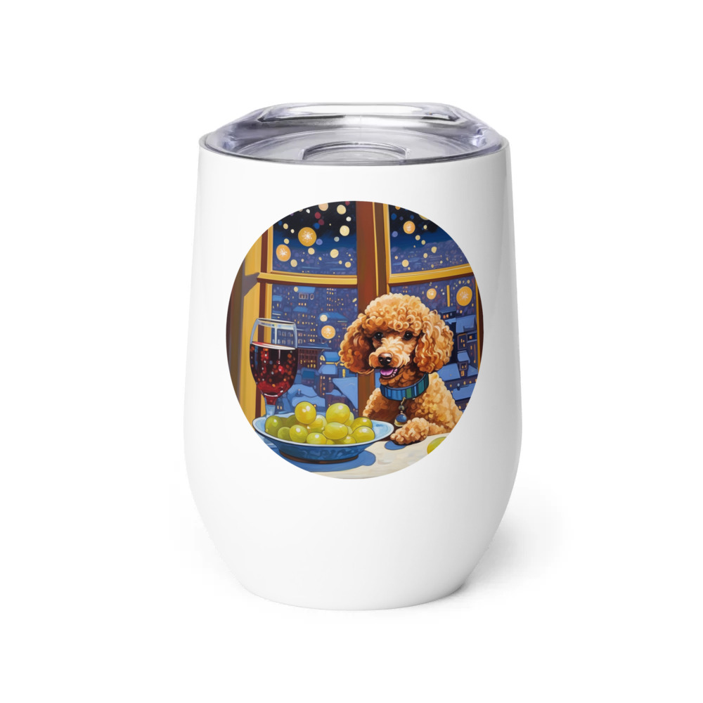 PugMug Custom Tan Poodle Wine Tumbler
