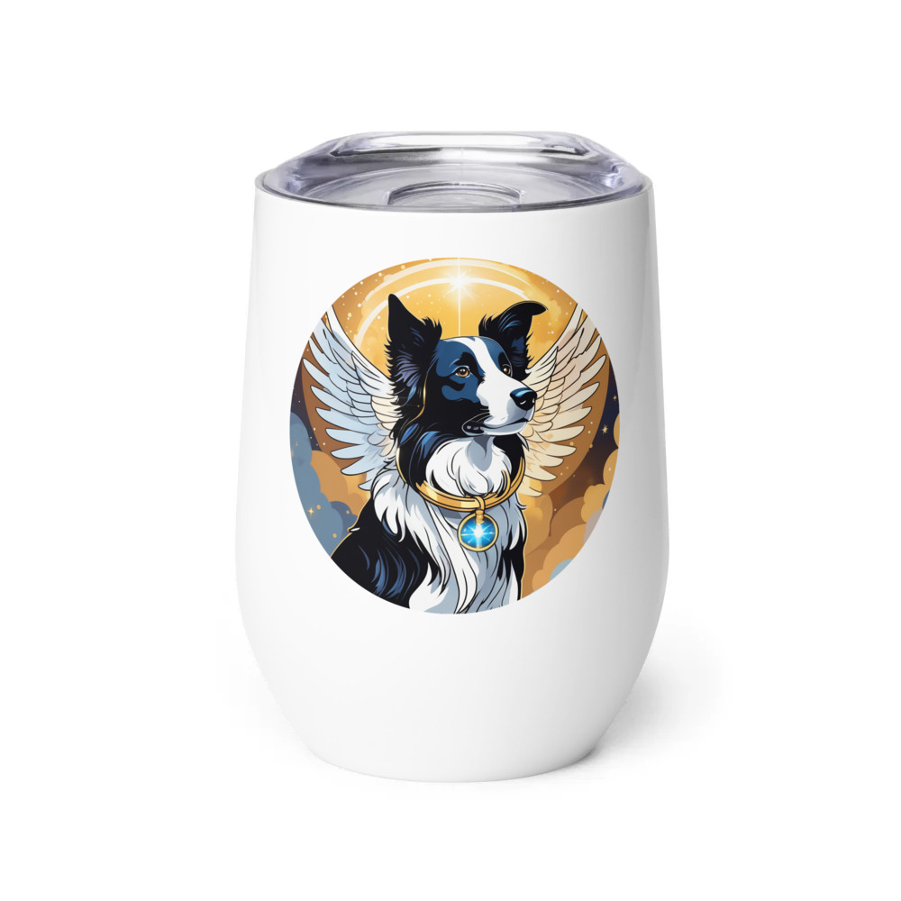 PugMug Custom Border Collie Wine Tumbler
