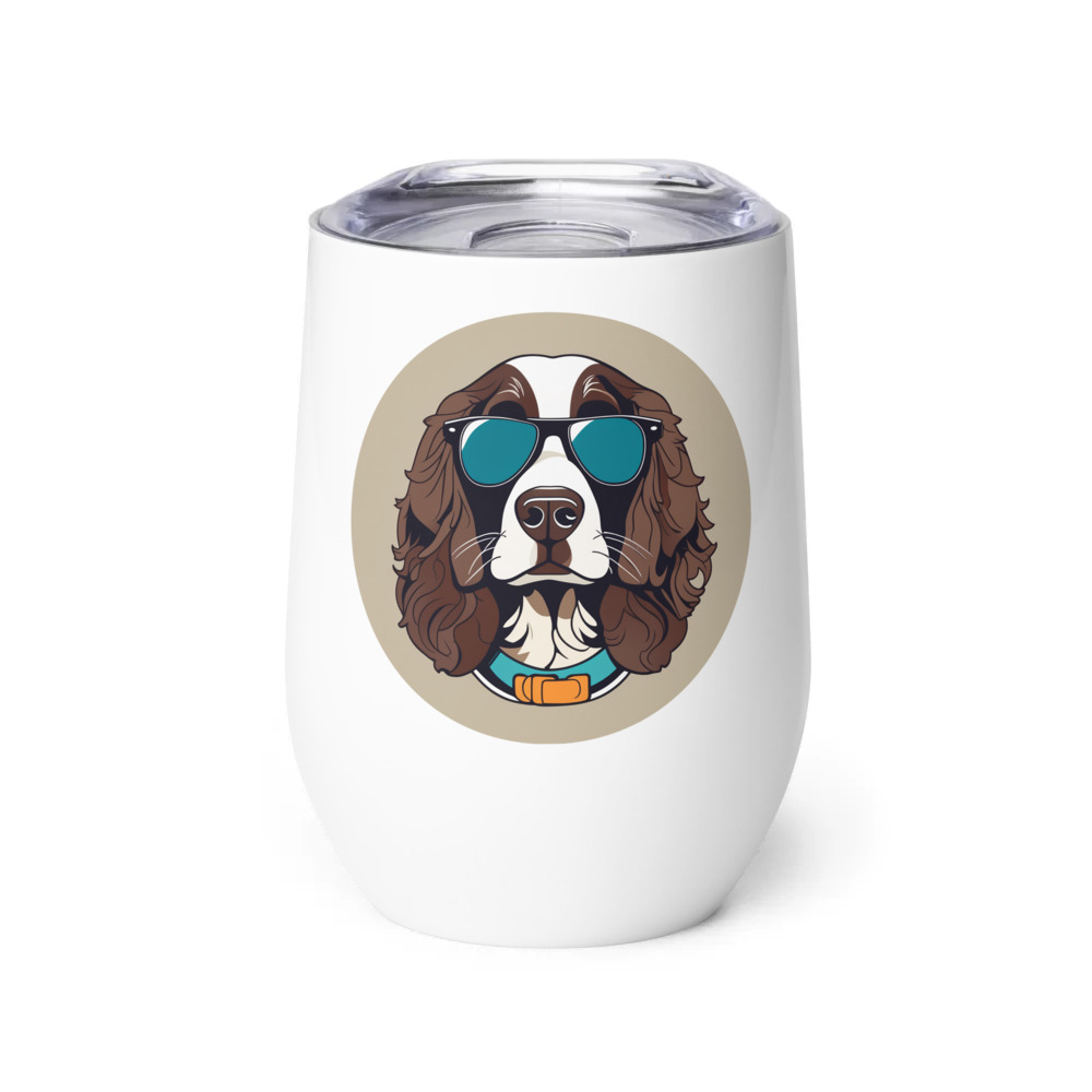 PugMug Custom English Springer Spaniel Wine Tumbler