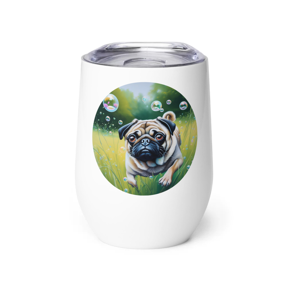 PugMug Custom Pug Wine Tumbler