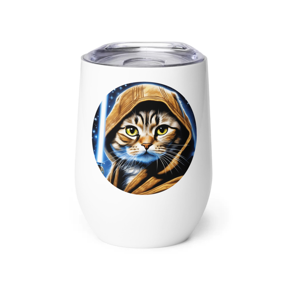 PugMug Custom Tabby Scottish Fold Cat Wine Tumbler