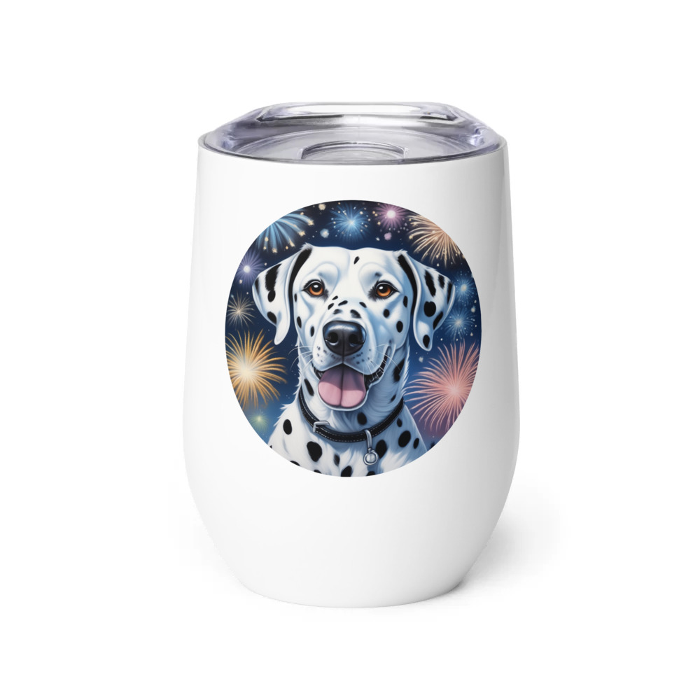 PugMug Custom Dalmatian Wine Tumbler