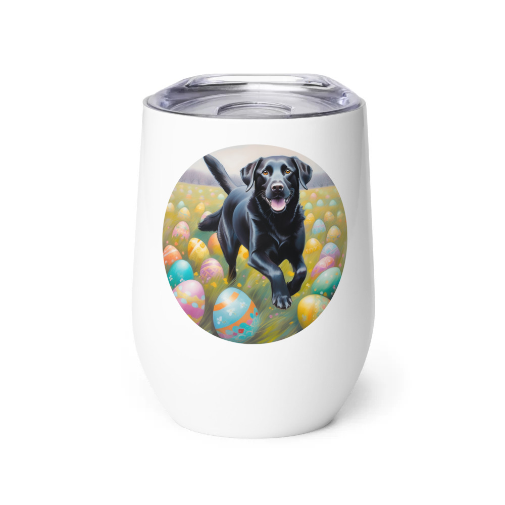 PugMug Custom Black Labrador Retriever Wine Tumbler
