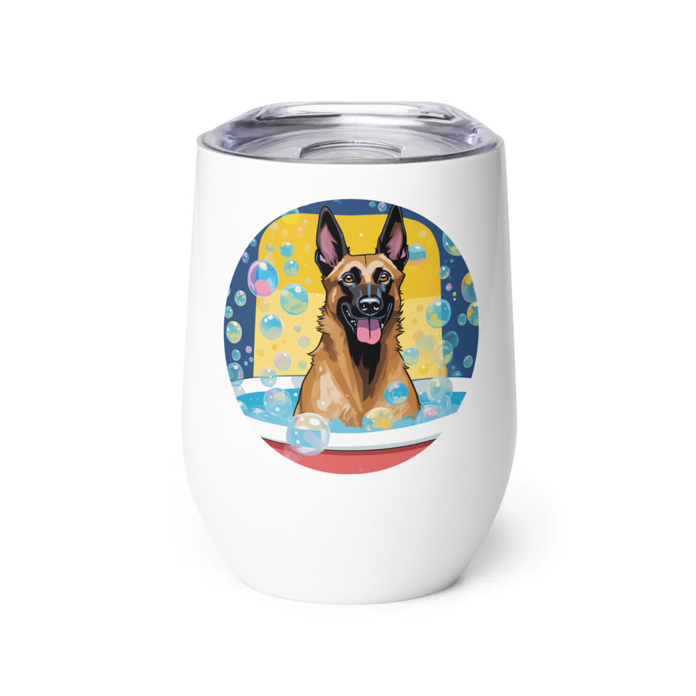 PugMug Custom Belgian Malinois Wine Tumbler