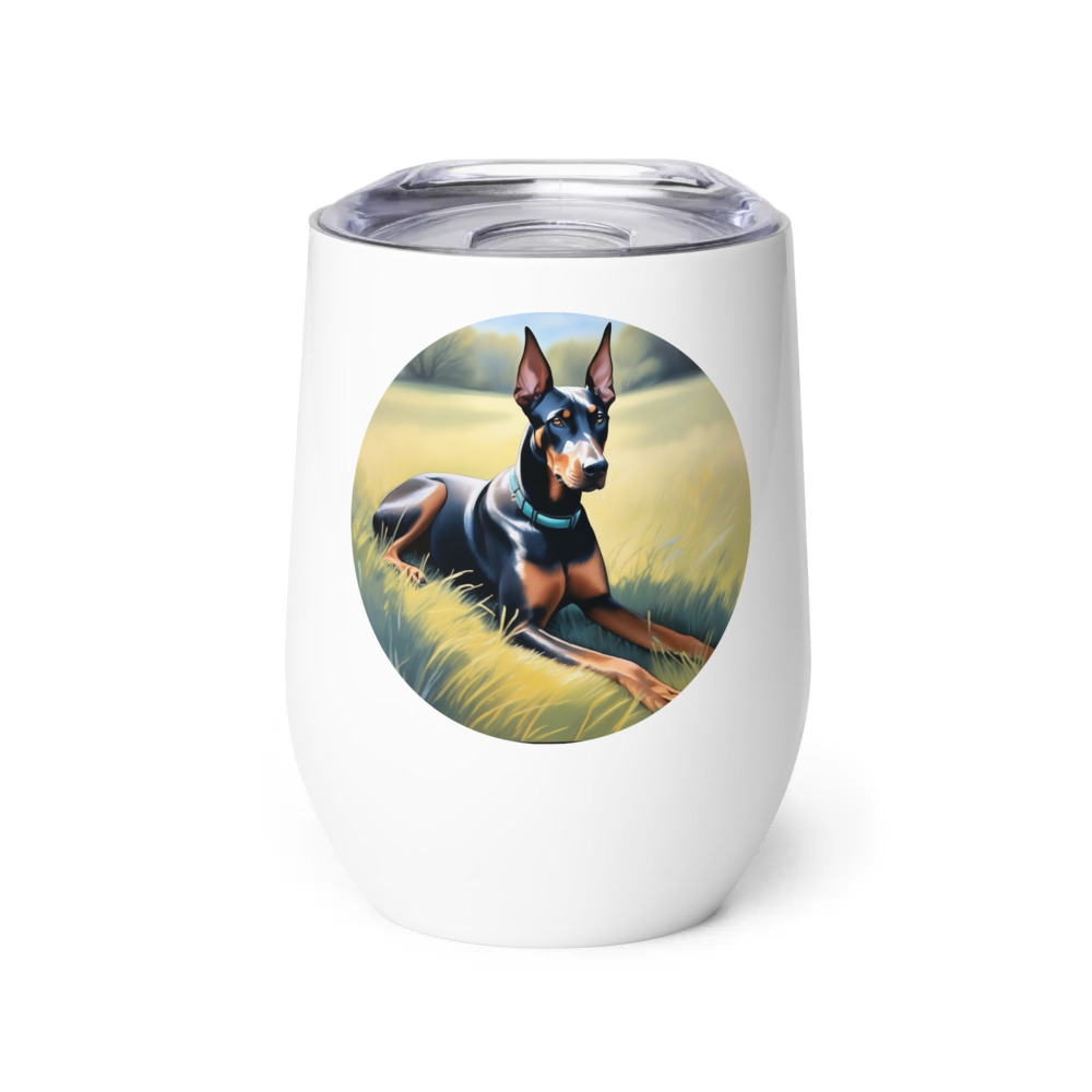 PugMug Custom Doberman Pinscher Wine Tumbler