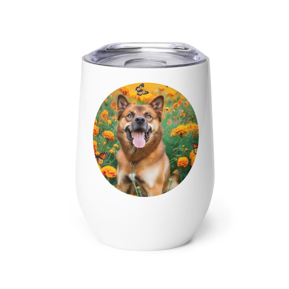 PugMug Custom Blue Wine Tumbler