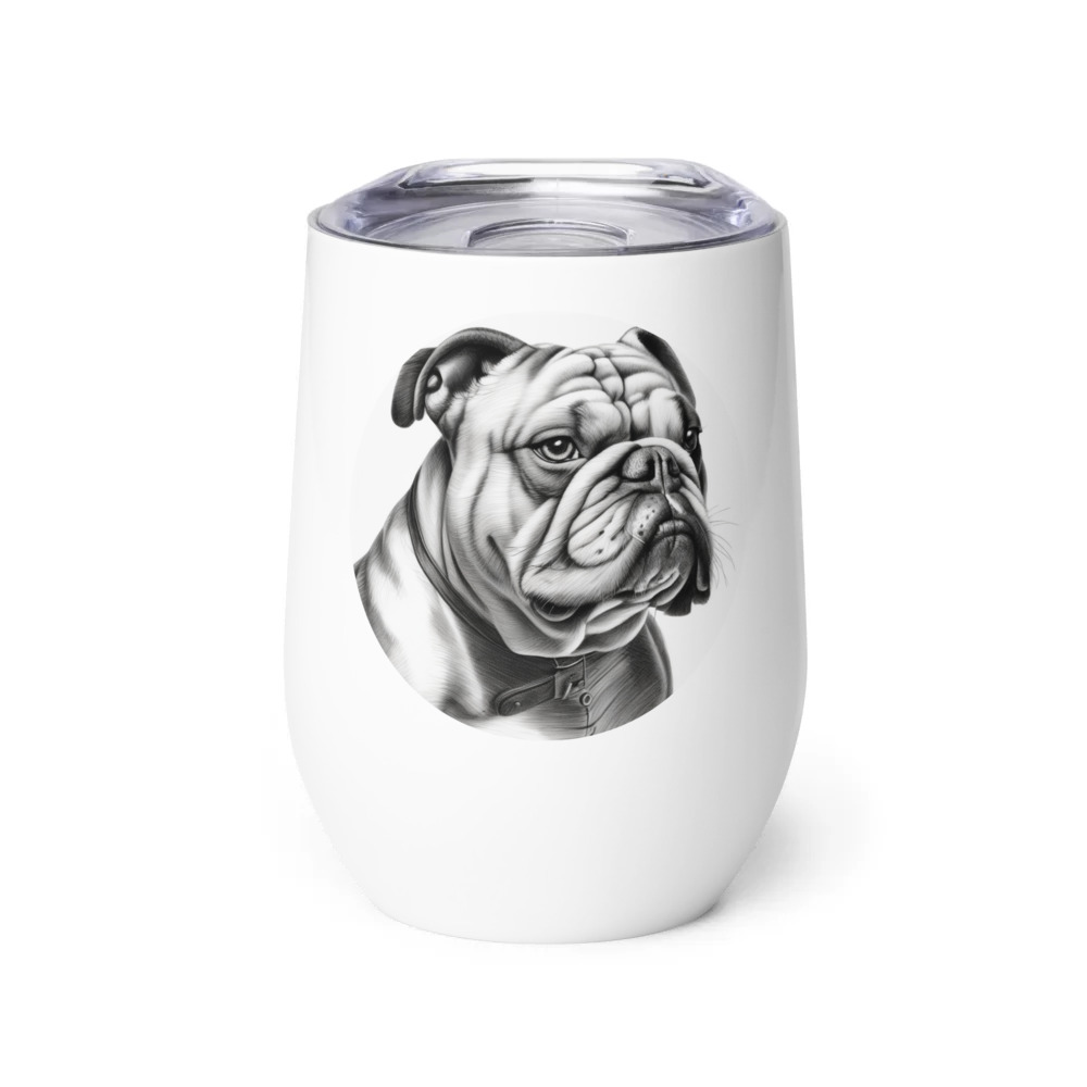 PugMug Custom Bulldog Wine Tumbler