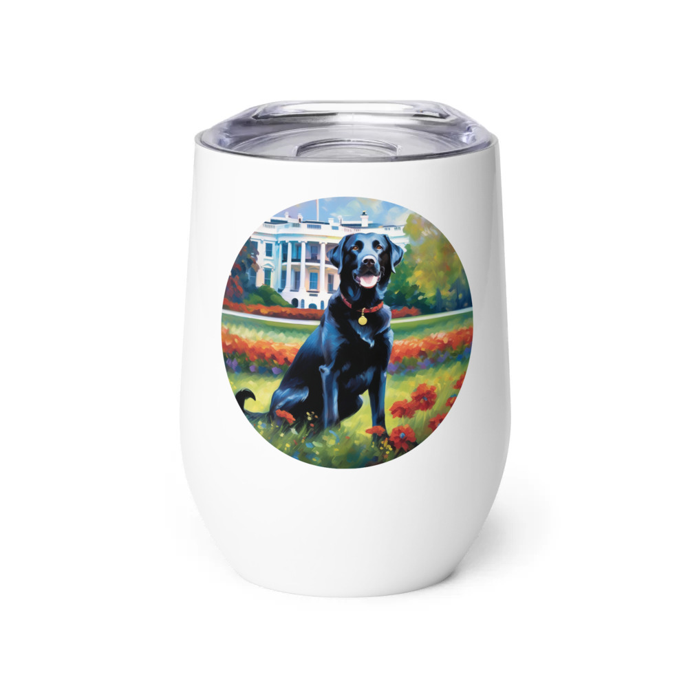 PugMug Custom Black Labrador Retriever Wine Tumbler