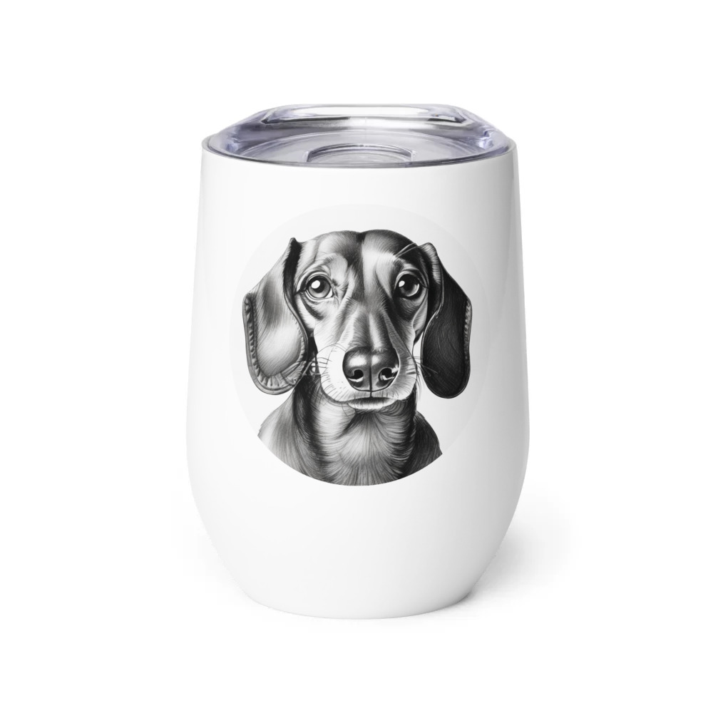 PugMug Custom Tan Dachshund Wine Tumbler