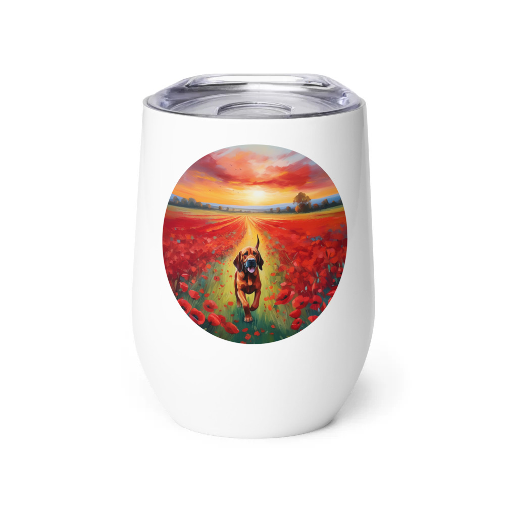 PugMug Custom Bloodhound Wine Tumbler