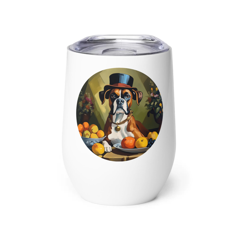 PugMug Custom Boxer Dog Wine Tumbler