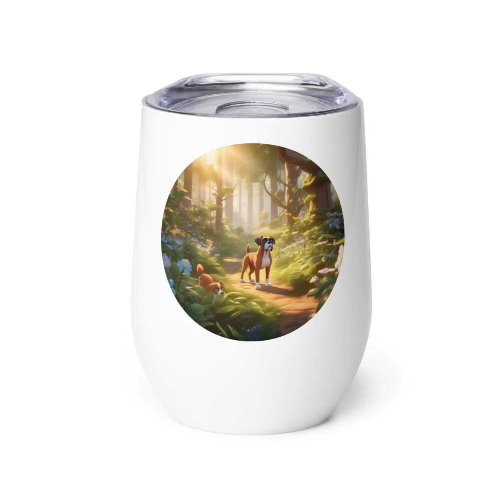 PugMug Custom Boxer Dog Wine Tumbler