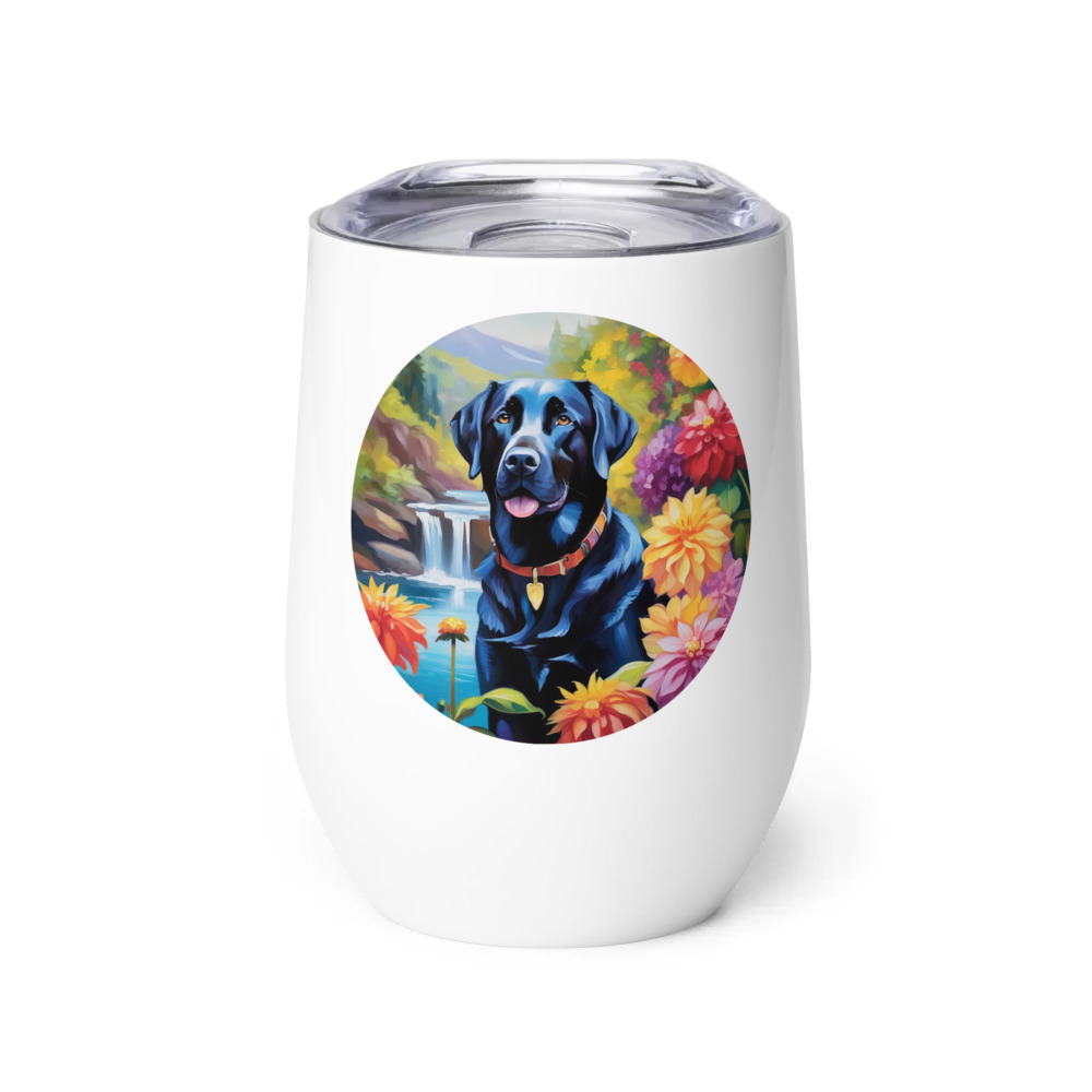 PugMug Custom Black Labrador Retriever Wine Tumbler