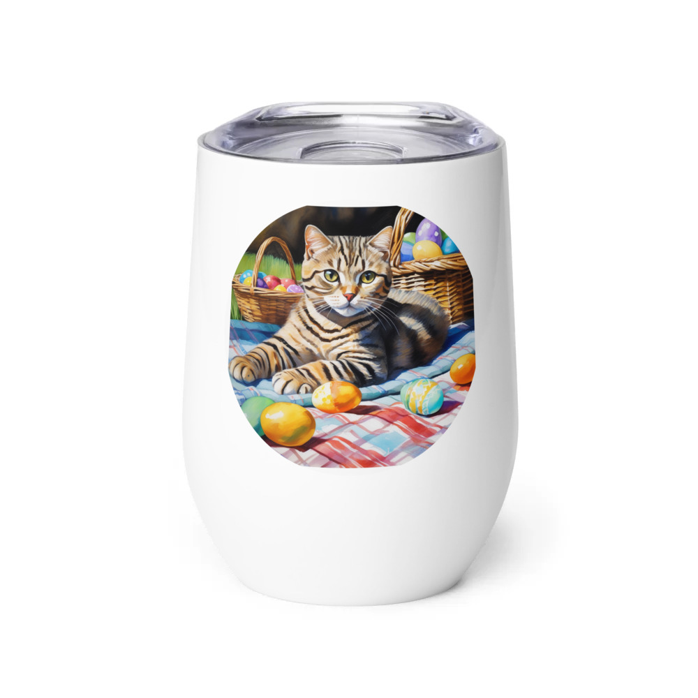 PugMug Custom Tabby Scottish Fold Cat Wine Tumbler