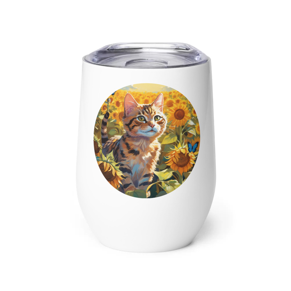PugMug Custom Tabby Exotic Cat Wine Tumbler