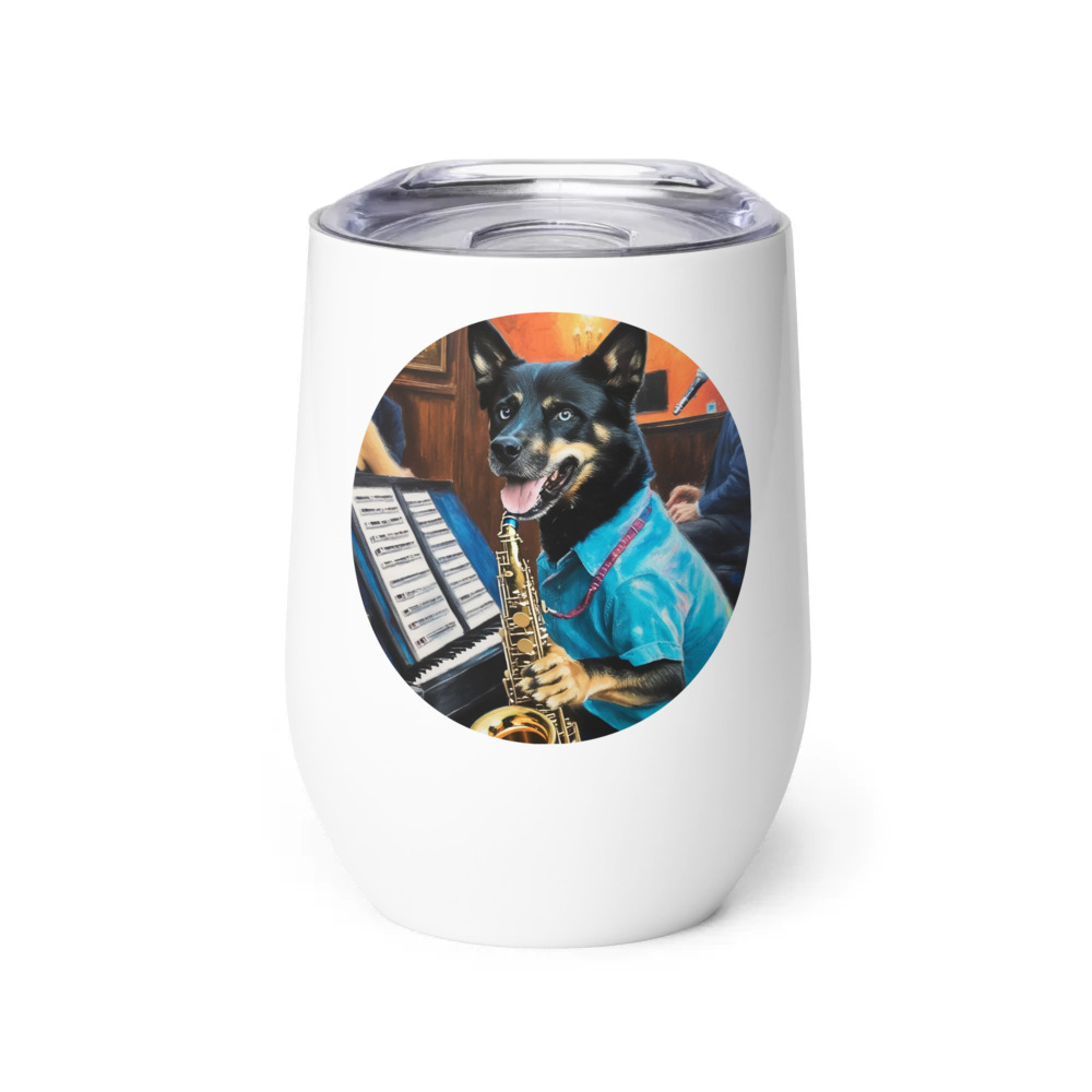 PugMug Custom Blue Wine Tumbler