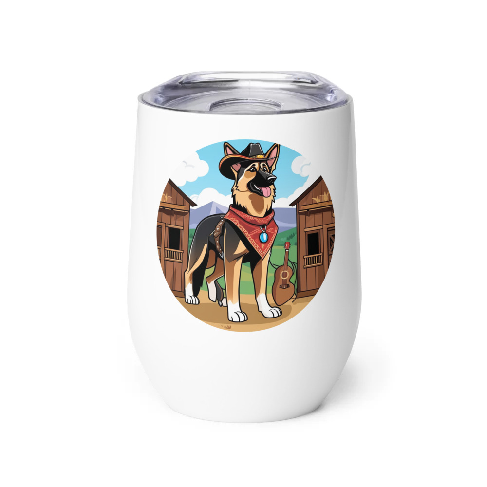 PugMug Custom German Shepherd Dog Wine Tumbler