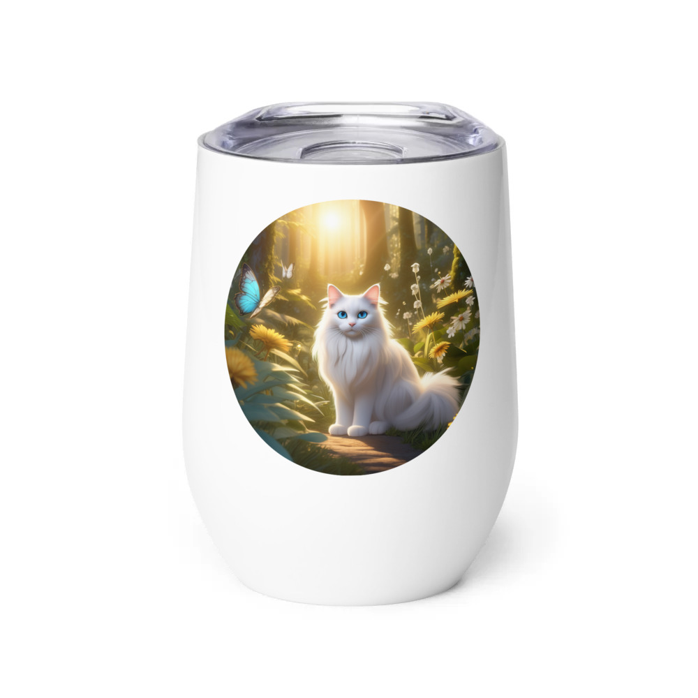 PugMug Custom White Ragdoll Cat Wine Tumbler