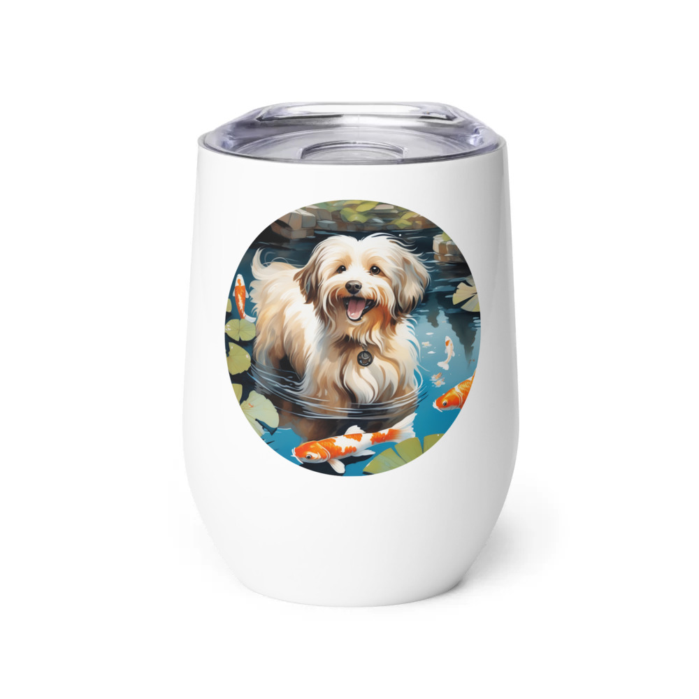 PugMug Custom Tan Havanese Dog Wine Tumbler