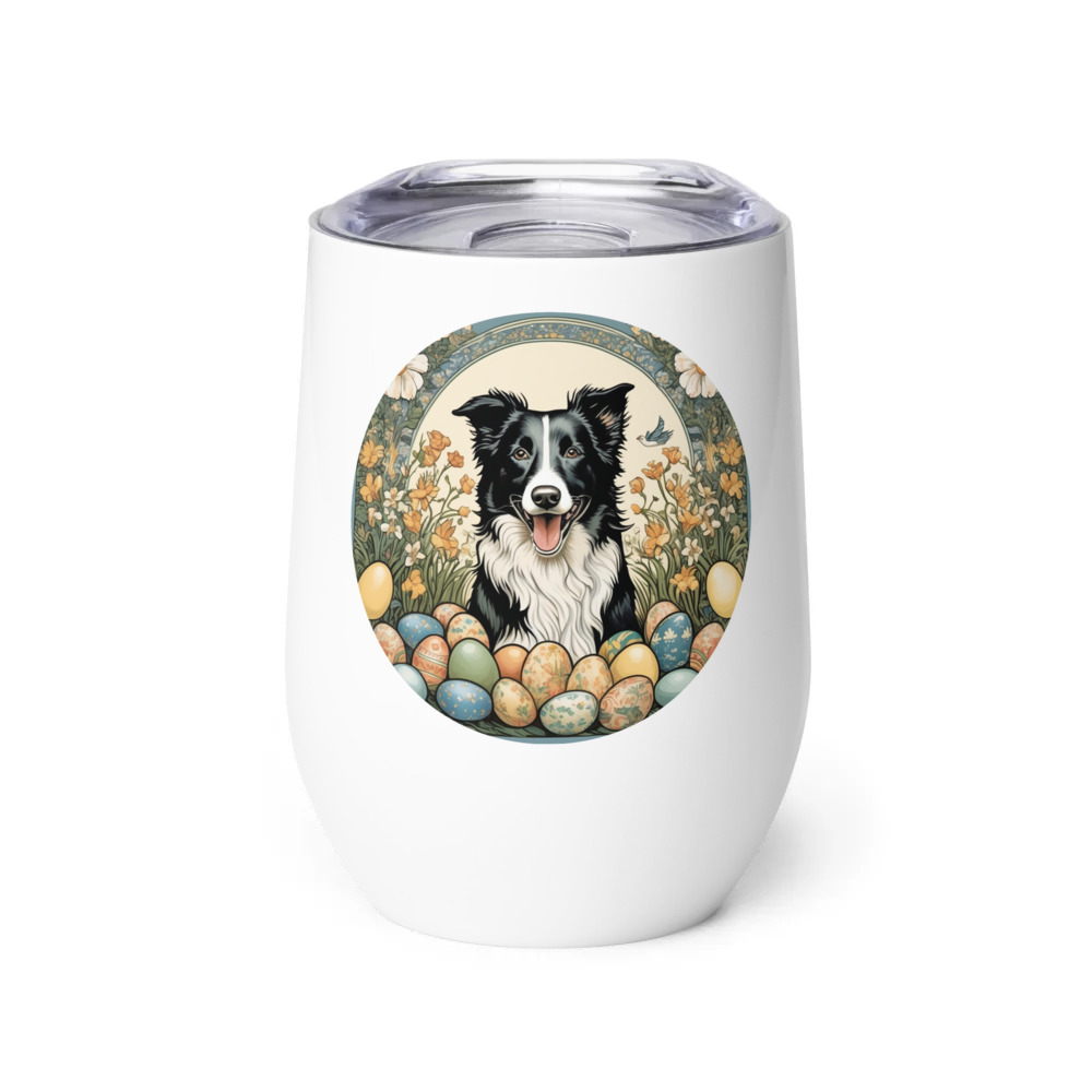 PugMug Custom Border Collie Wine Tumbler