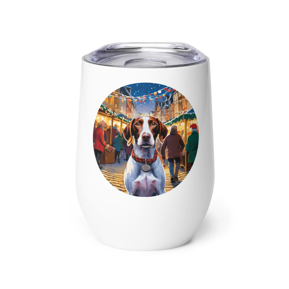 PugMug Custom Pointer Dog Wine Tumbler