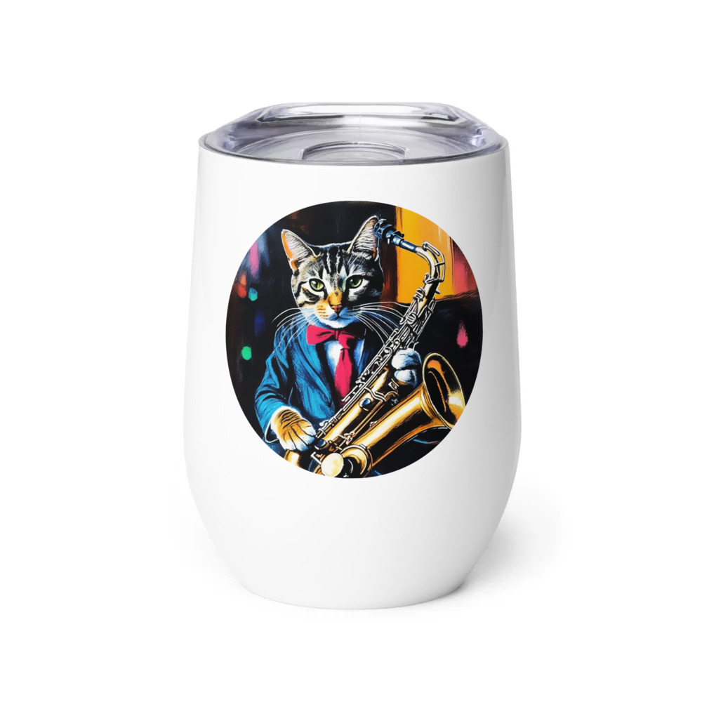 PugMug Custom Tabby American Shorthair Cat Wine Tumbler