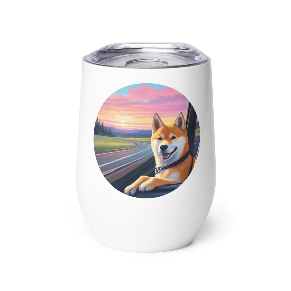 PugMug Custom Shiba Inu Wine Tumbler
