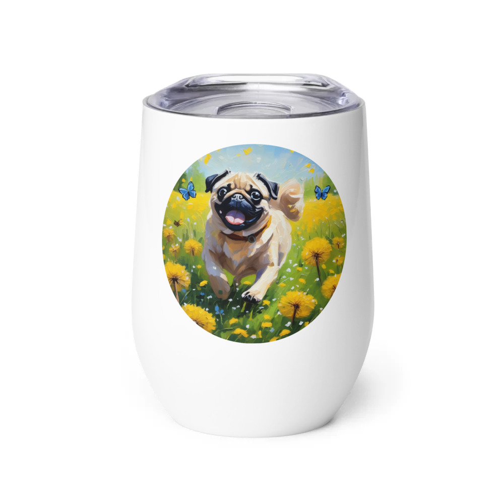 PugMug Custom Pug Wine Tumbler