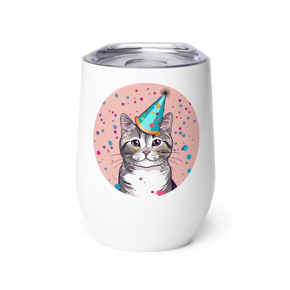 PugMug Custom Tabby Scottish Fold Cat Wine Tumbler