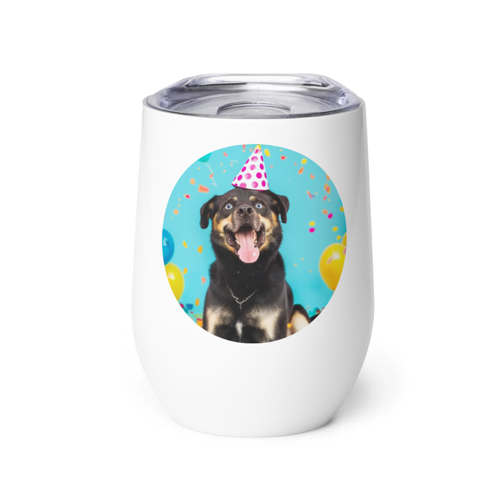 PugMug Custom Blue Wine Tumbler