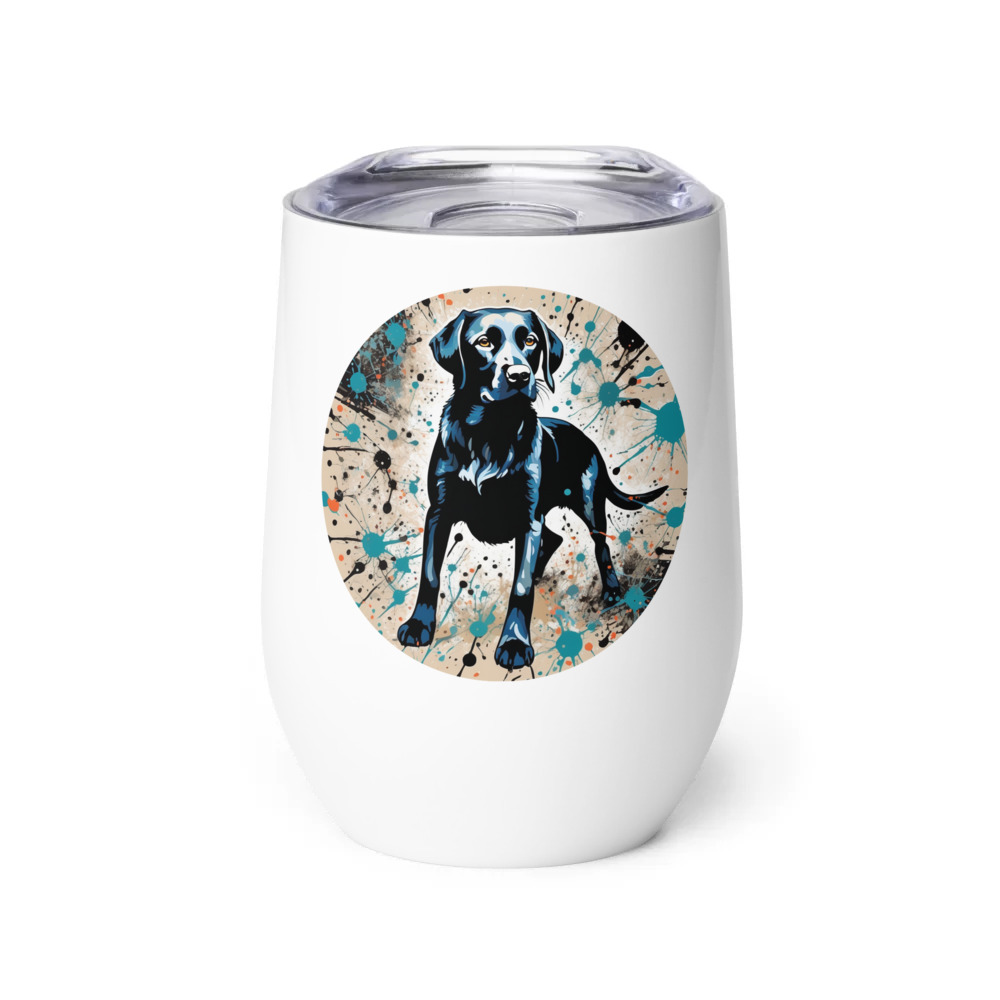 PugMug Custom Black Labrador Retriever Wine Tumbler