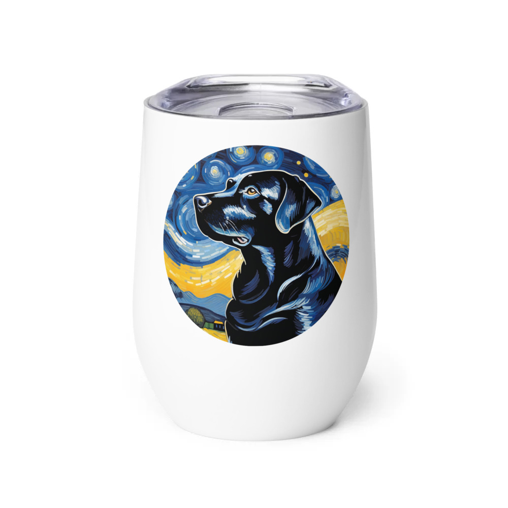 PugMug Custom Black Labrador Retriever Wine Tumbler