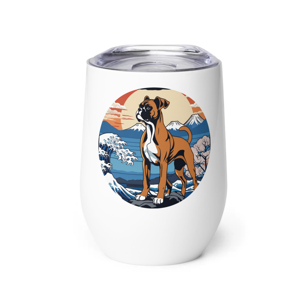 PugMug Custom Boxer Dog Wine Tumbler