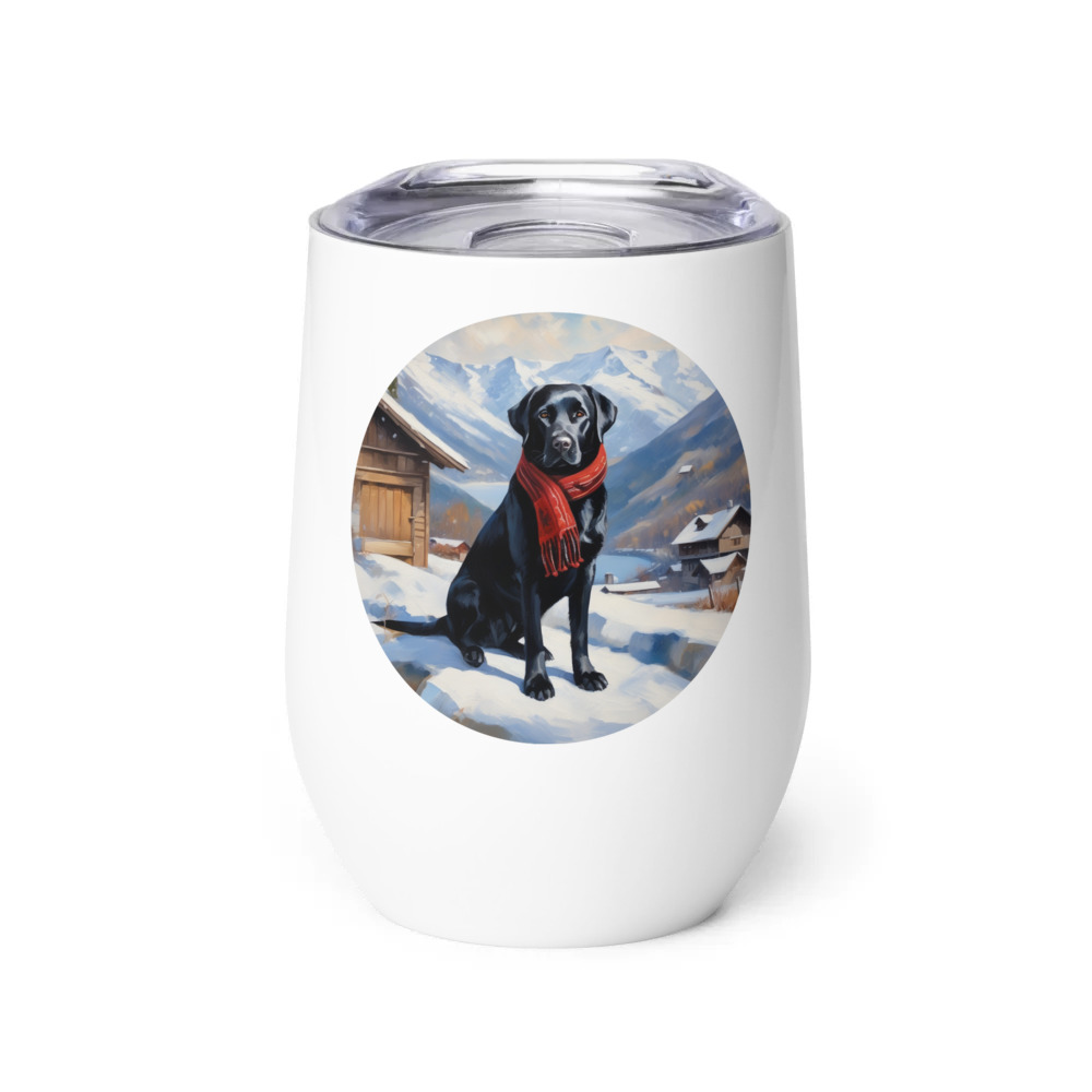 PugMug Custom Black Labrador Retriever Wine Tumbler