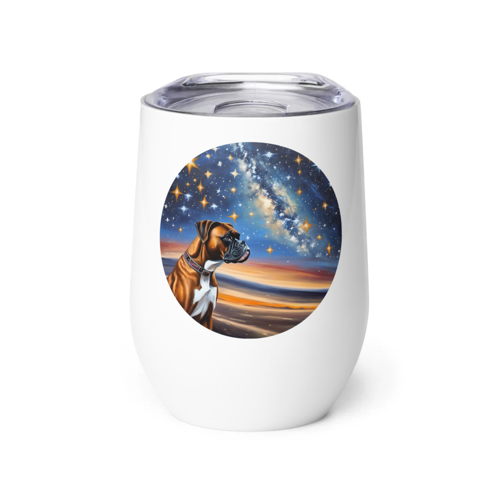 PugMug Custom Boxer Dog Wine Tumbler