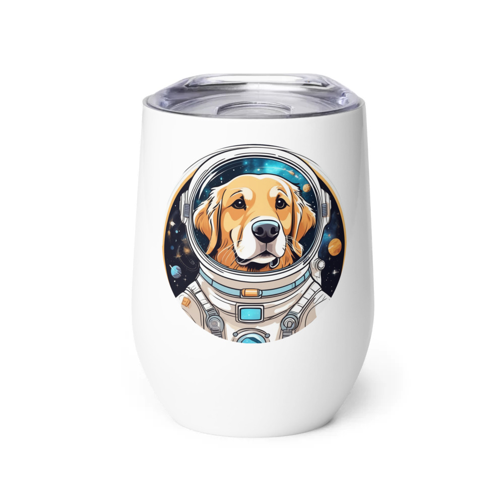 PugMug Custom Golden Retriever Wine Tumbler