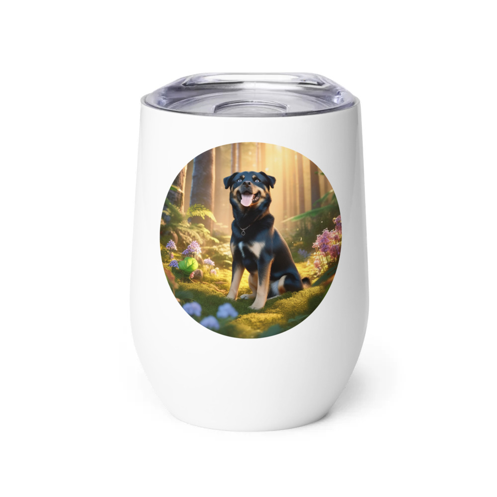 PugMug Custom Blue Wine Tumbler