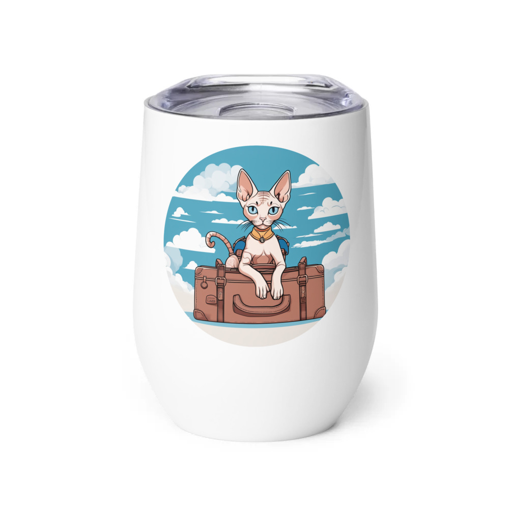 PugMug Custom Tabby Sphynx Cat Wine Tumbler