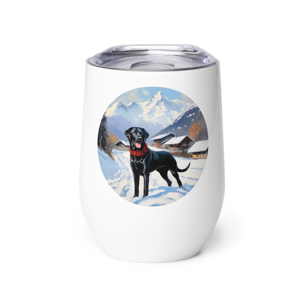 PugMug Custom Black Labrador Retriever Wine Tumbler