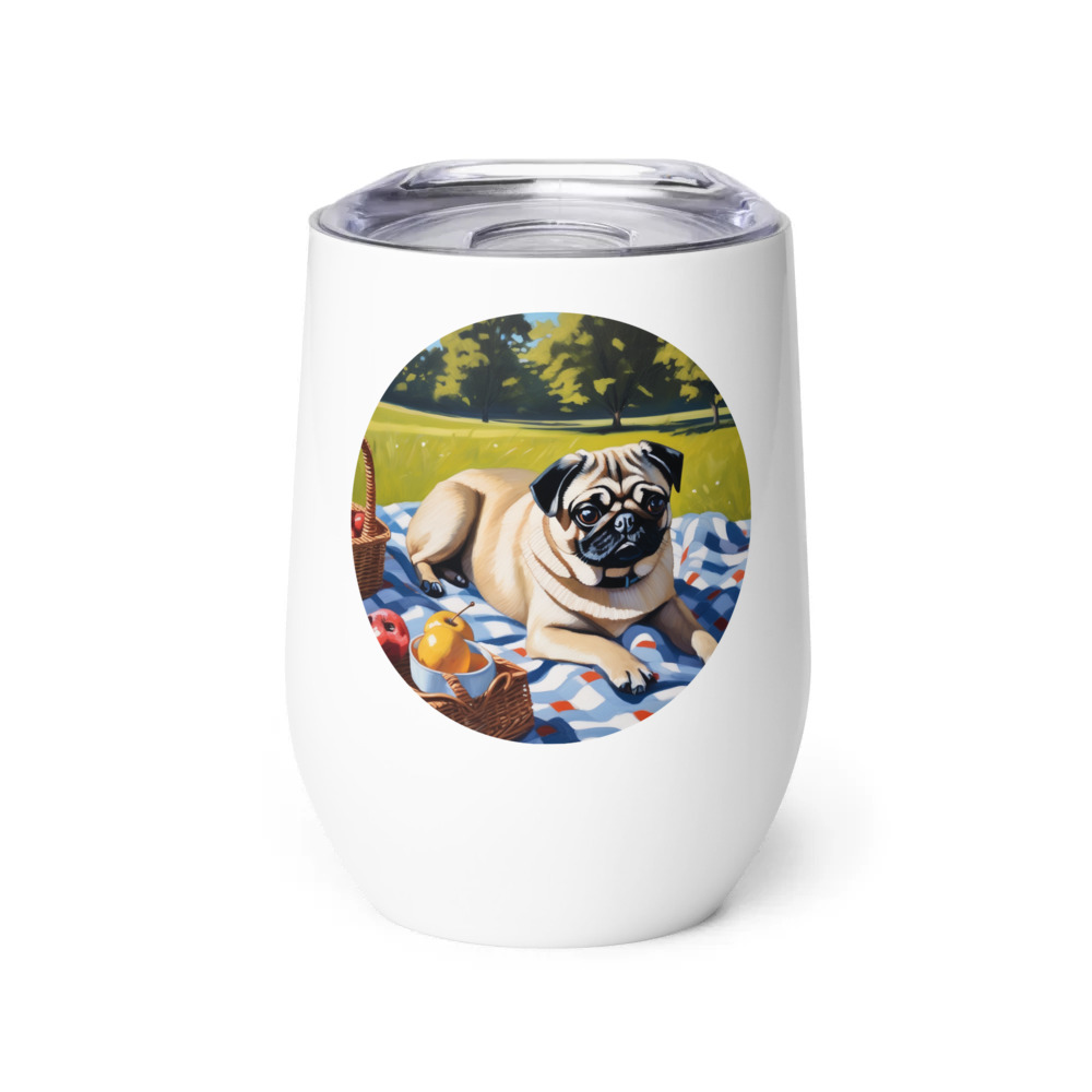 PugMug Custom Pug Wine Tumbler