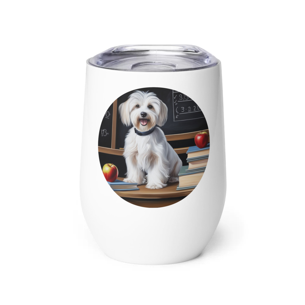 PugMug Custom White Havanese Dog Wine Tumbler