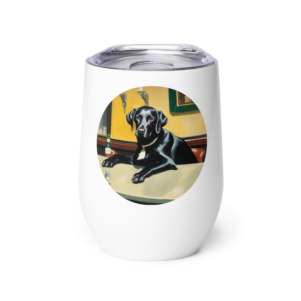 PugMug Custom Black Labrador Retriever Wine Tumbler