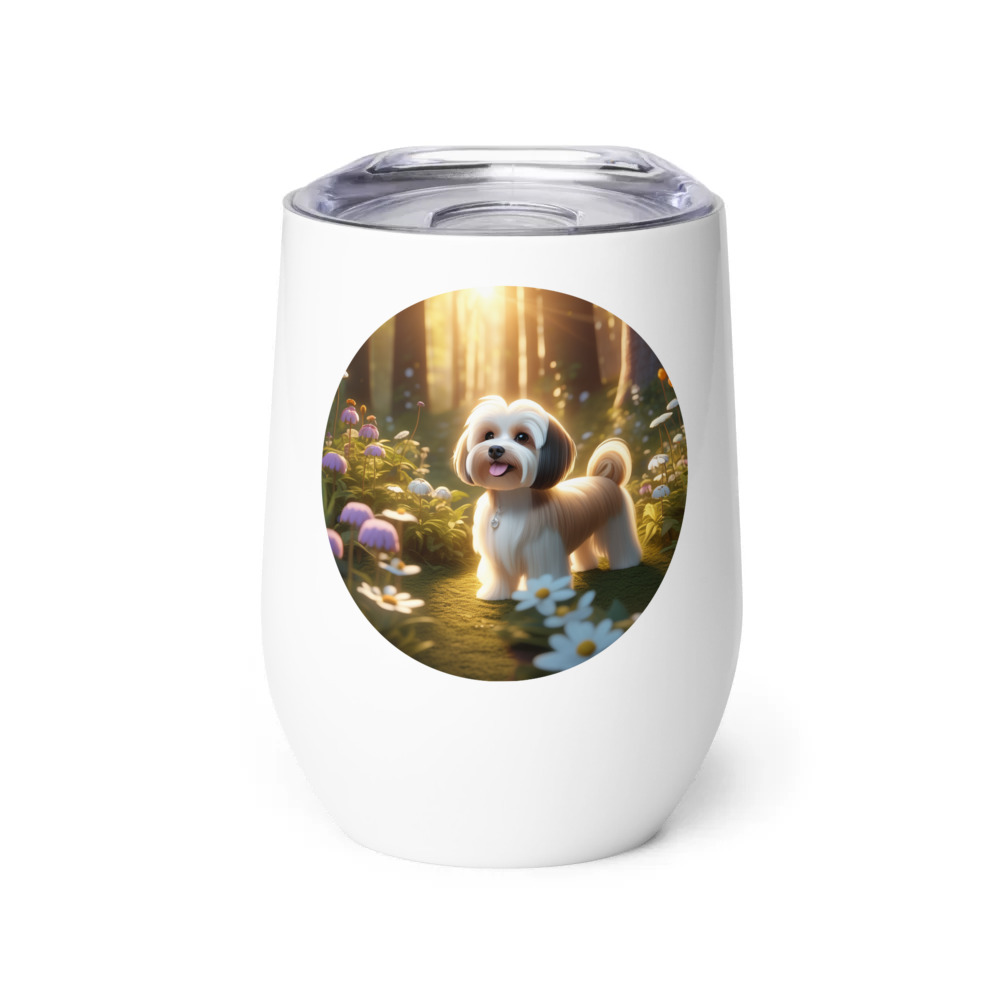 PugMug Custom Tan Havanese Dog Wine Tumbler