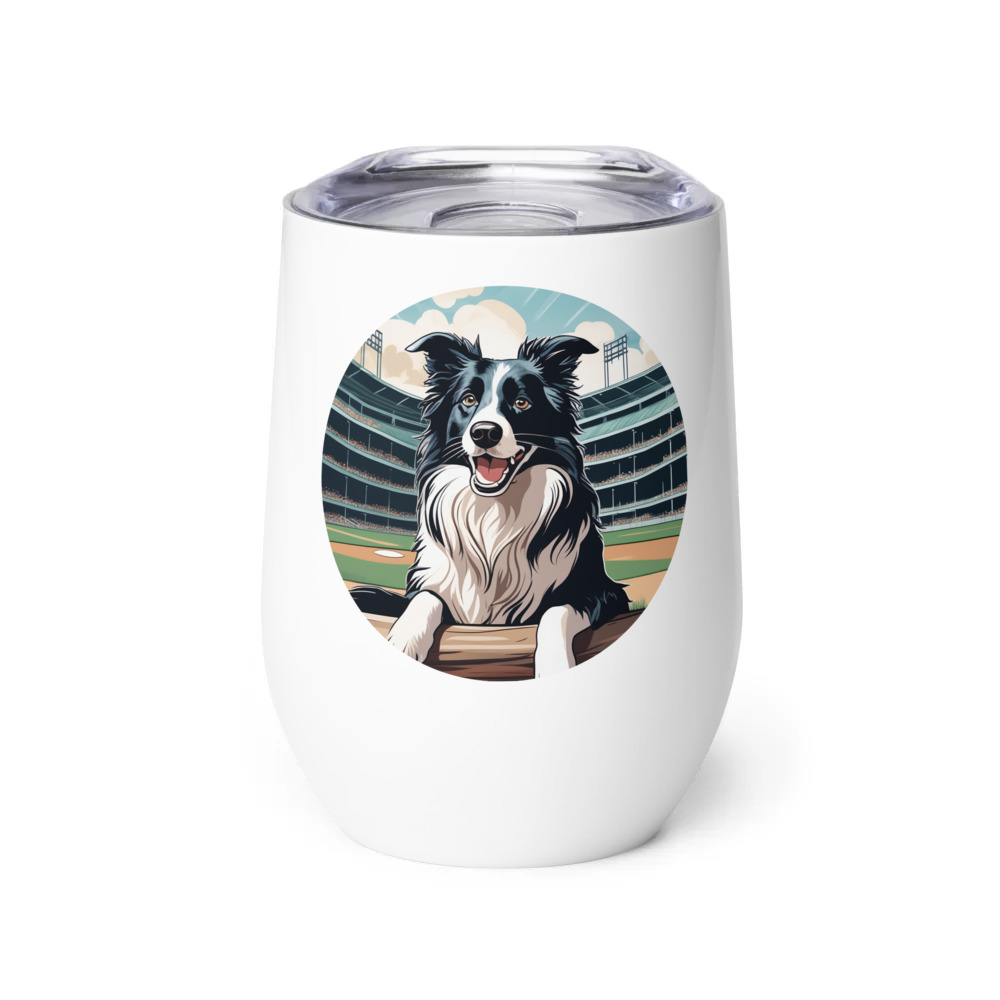 PugMug Custom Border Collie Wine Tumbler